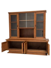 Art Deco Bookcase or Display Cabinet with Glass Sliding Doors, 1930s